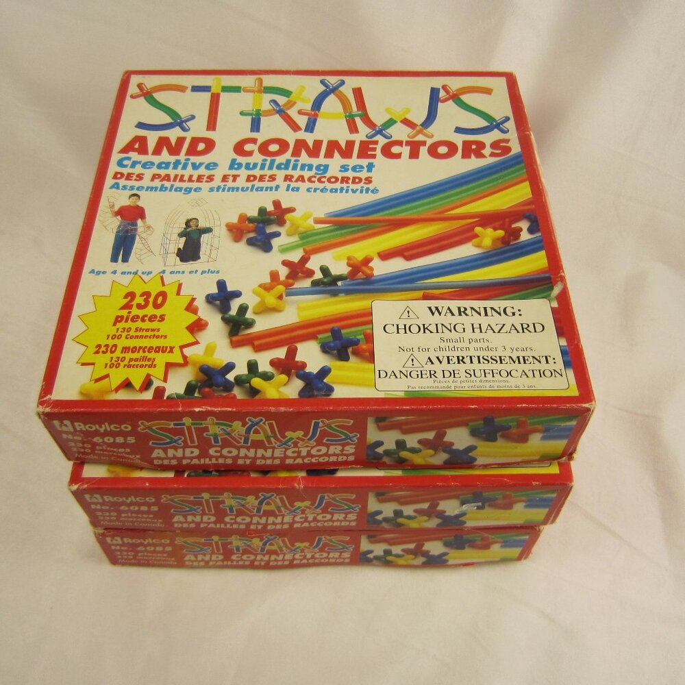 Roylco Flexible Straws and Connectors Creative Building Set Lot - Used